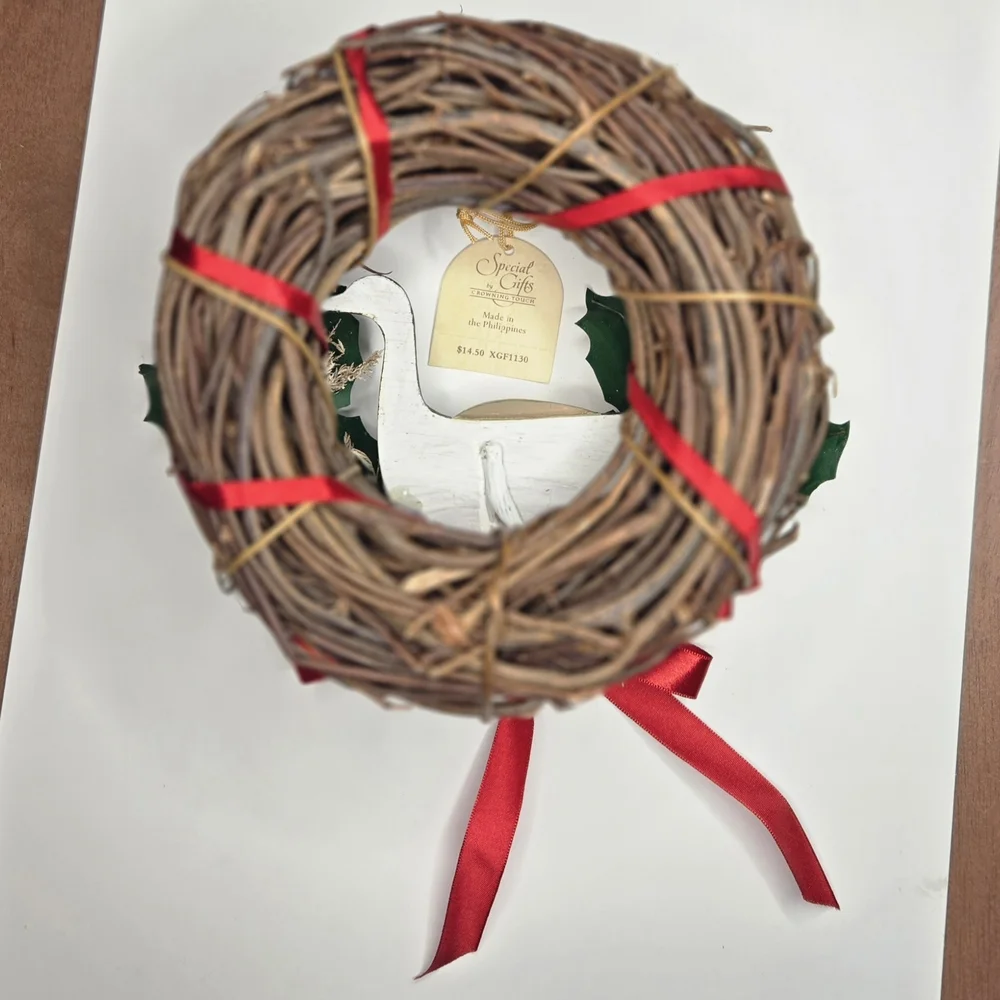 Cottagecore Goose Wreath with Red Accents Special Gifts By Crowning Touch